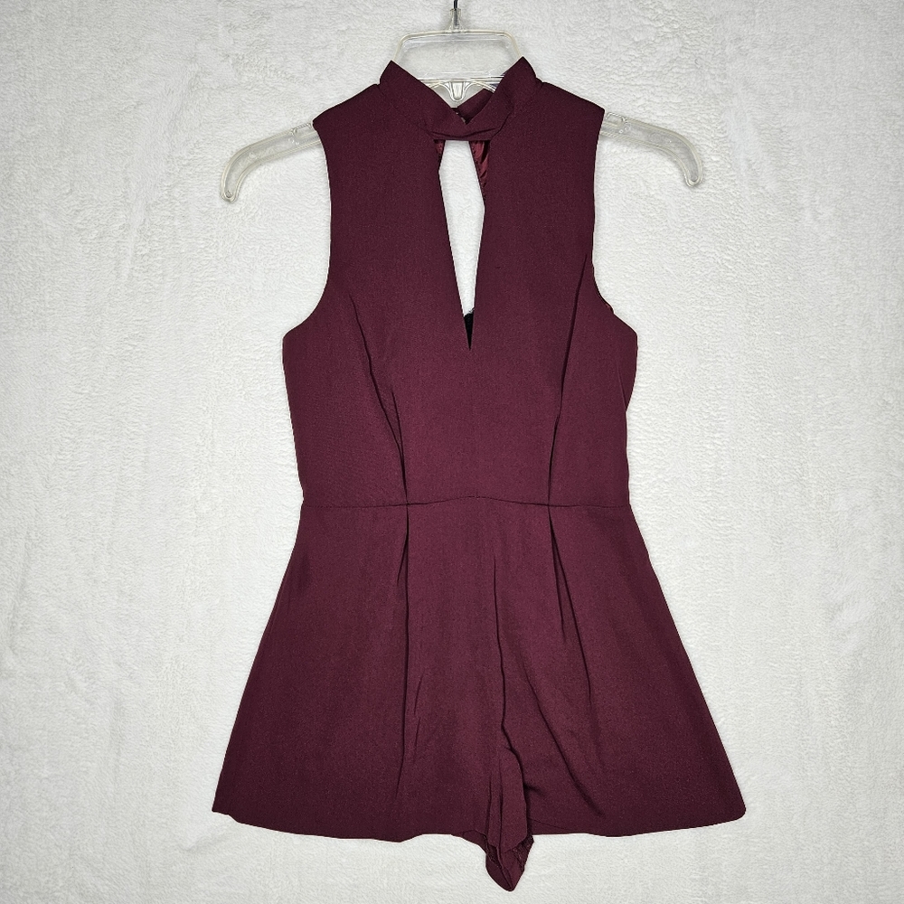 Topshop Sleeveless Romper Wine Burgundy Womens Size 0 Petite